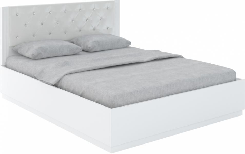 M25 Bed with a lifting mechanism and a mattress K5 white texture
